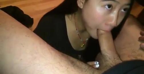 asian babe deepthroating white cock from AsiansAffairs .com